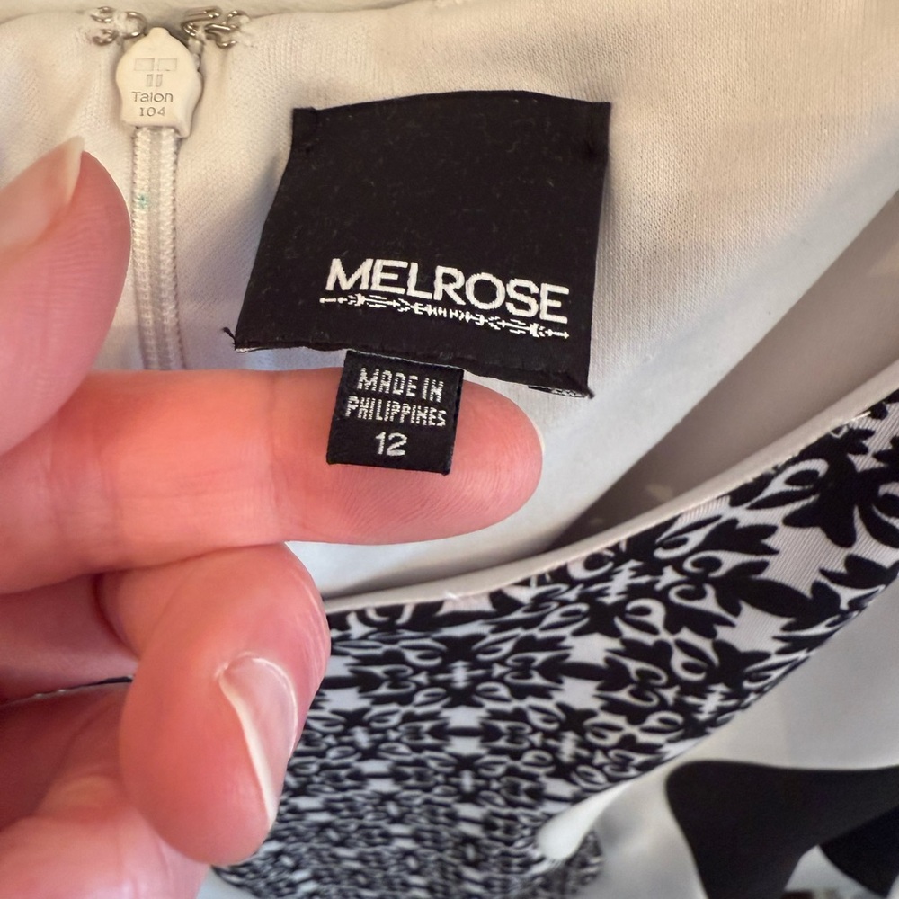 Melrose  Women's Shaping Black and White Dress - Picture 4 of 9